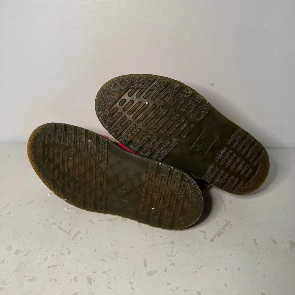 Dr Martens Pink Josef Nubuck Leather Sandals Grunge Goth Womens 8 US Doc Martens